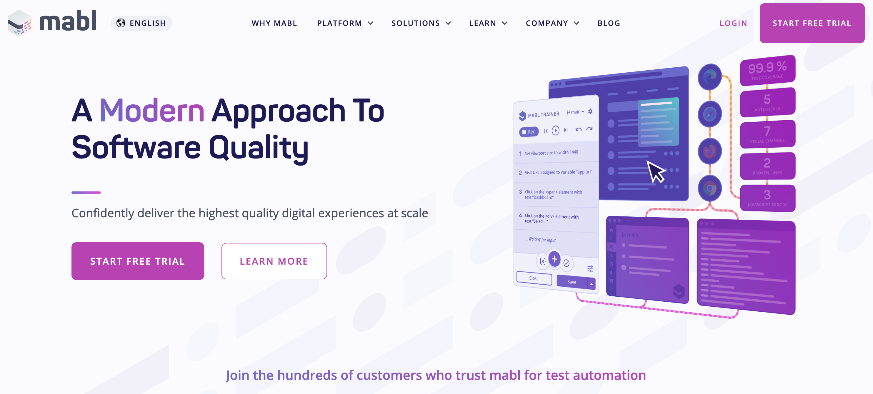 Mabl end-to-end testing interface
