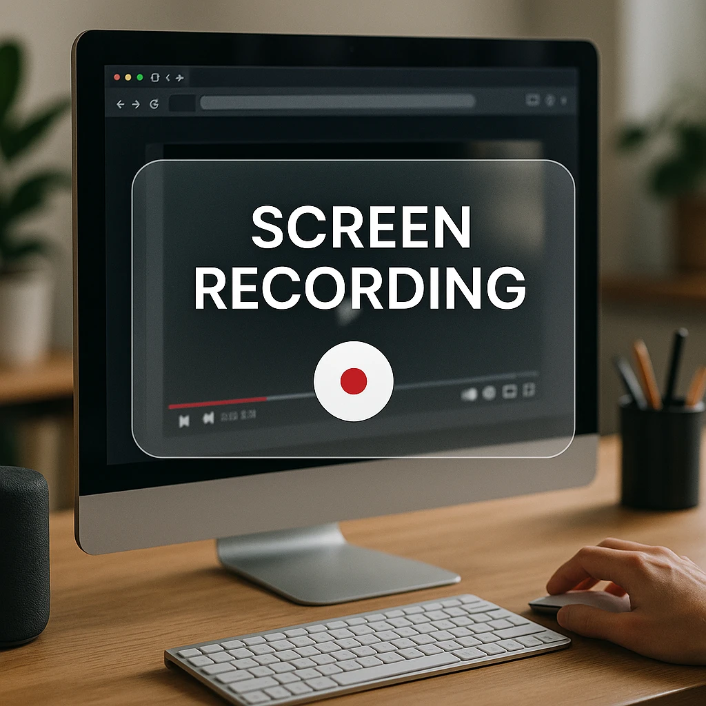 A screen recording session capturing a Dailymotion video player, with the recording controls visible