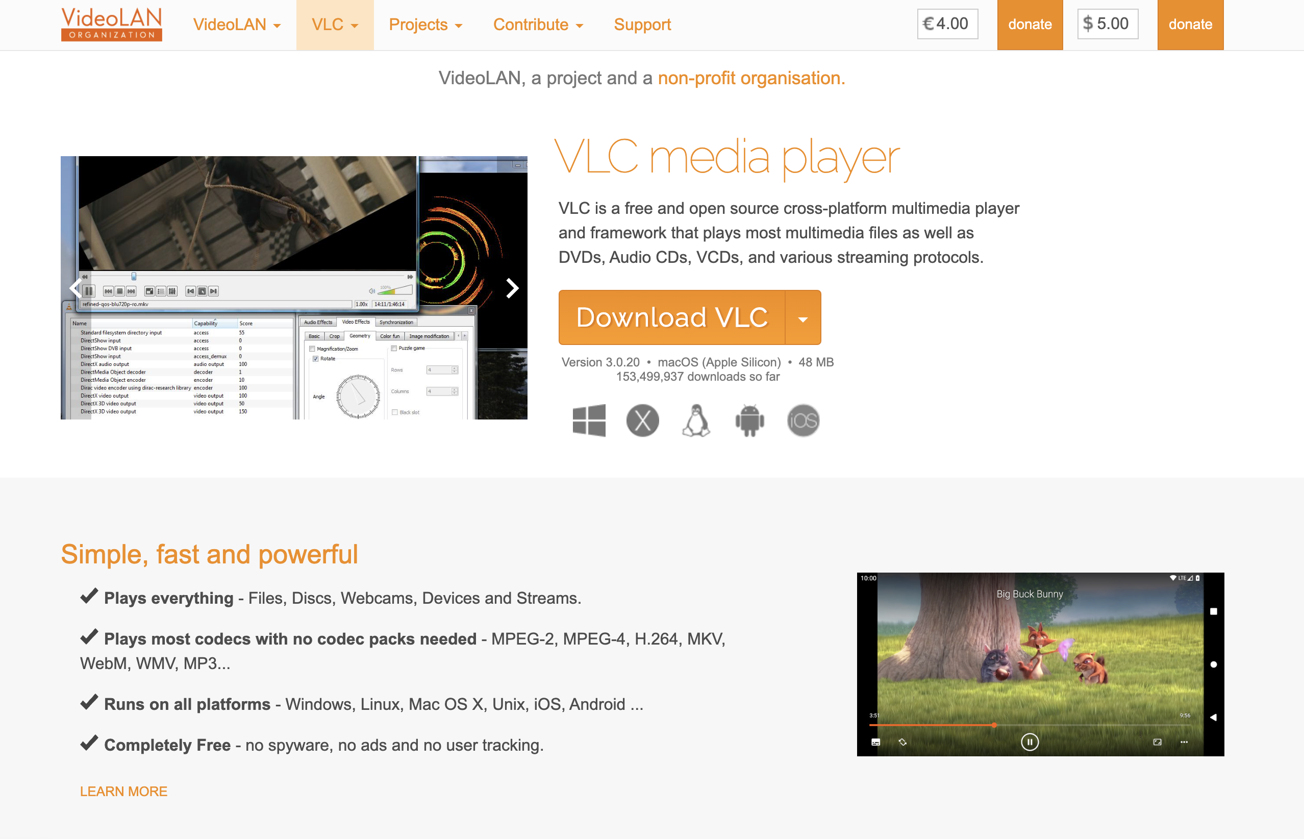 VLC Media Player interface playing a video