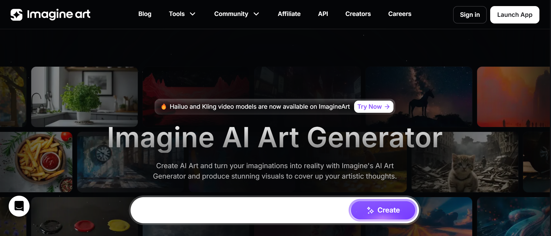 ImagineArt AI text-to-image generator interface showing prompt and generated image