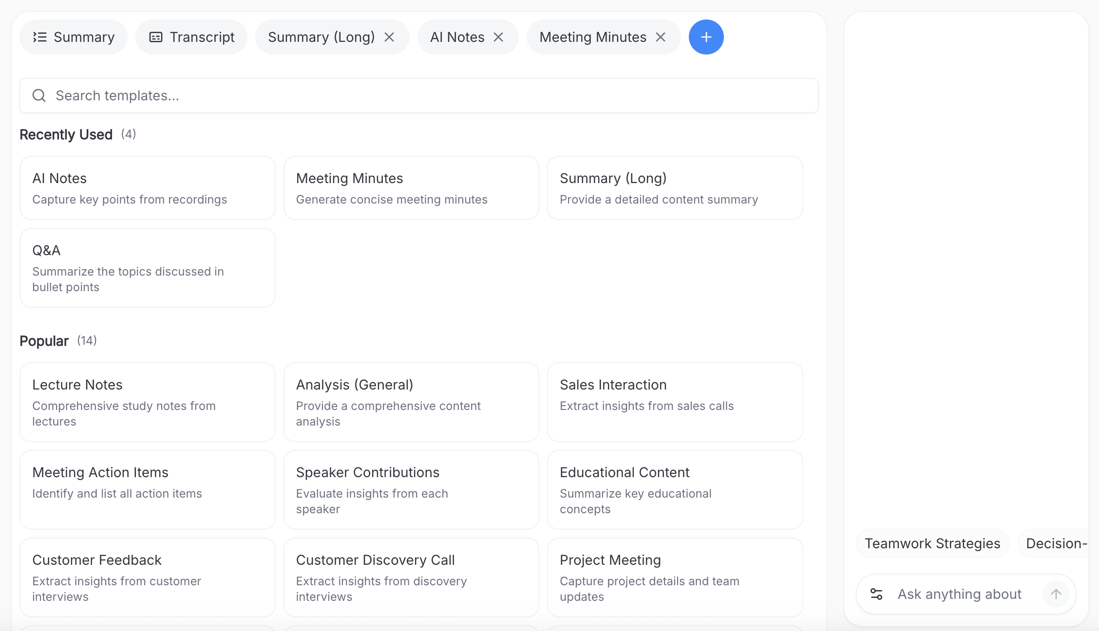 Template selection in ScreenApp for video to PPT conversion