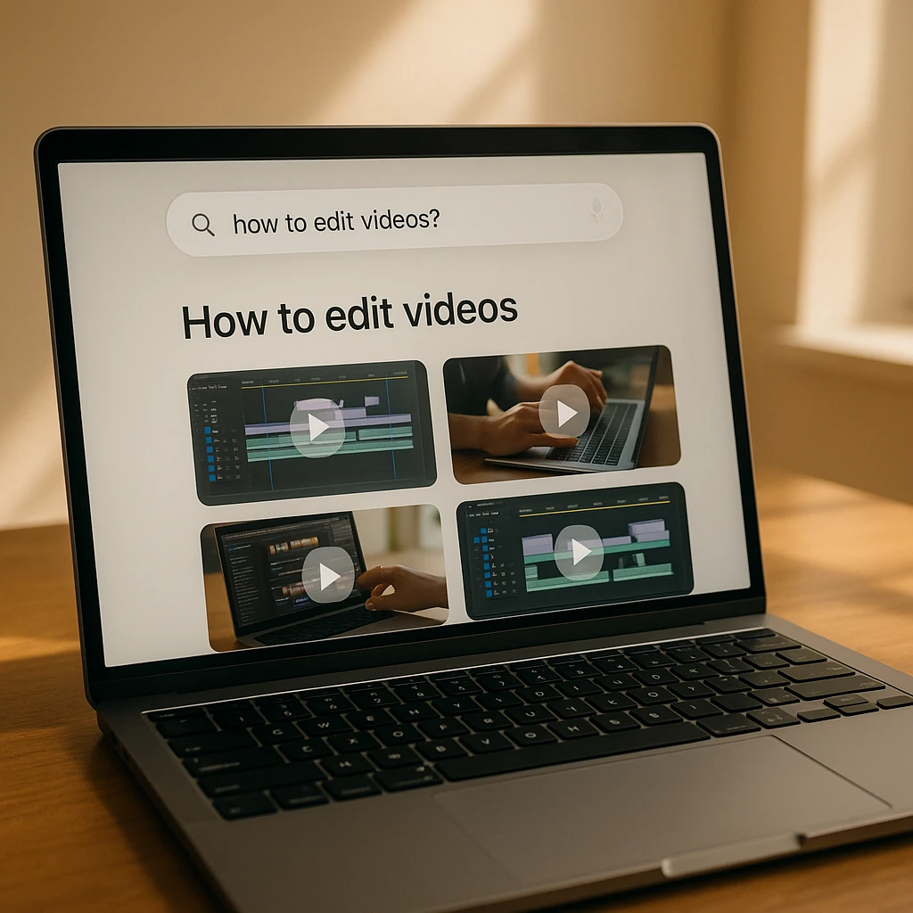 A natural-language question typed into search returning a grid of relevant videos, how Ask YouTube answers