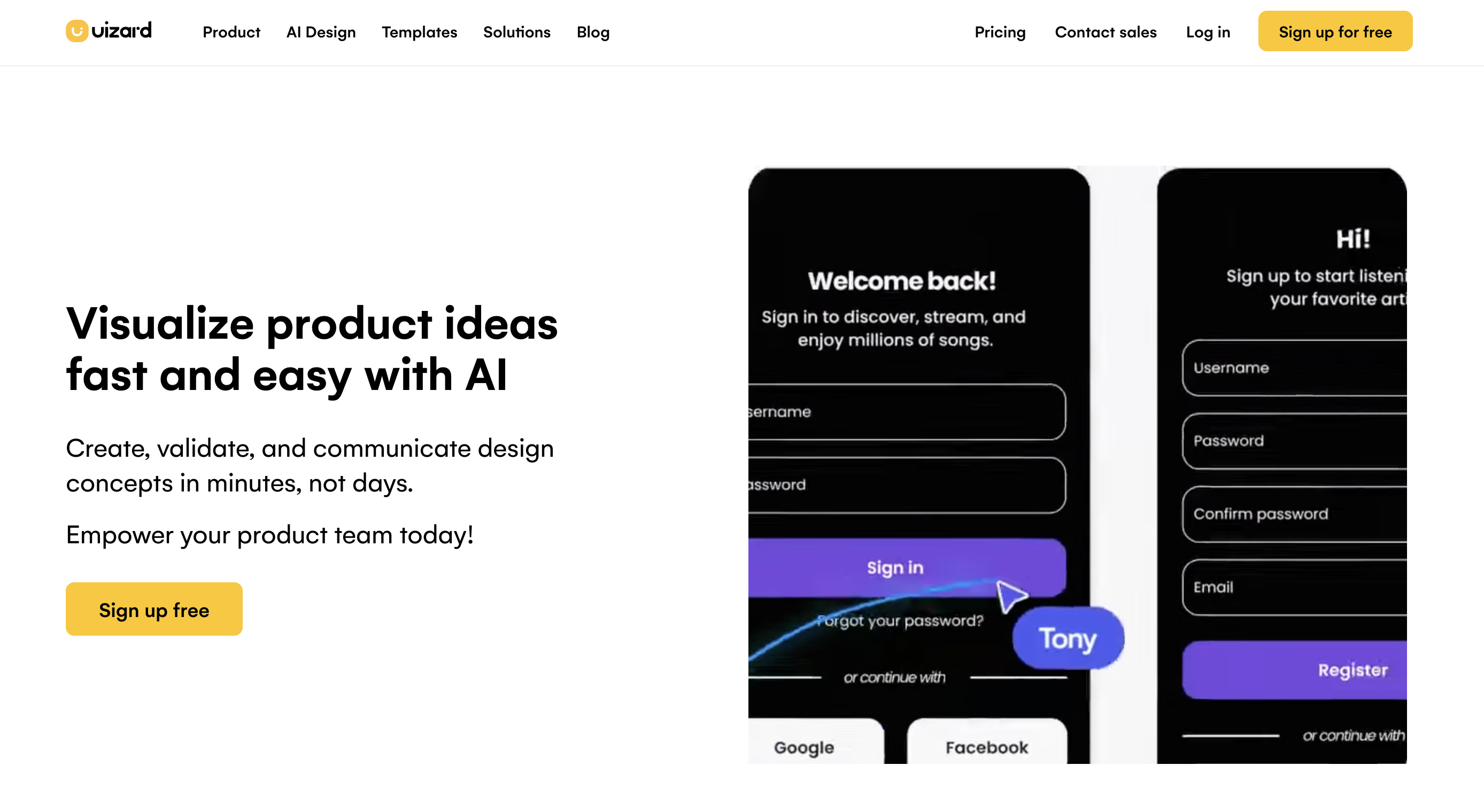 Uizard AI wireframing tool converting hand-drawn sketch to digital wireframe