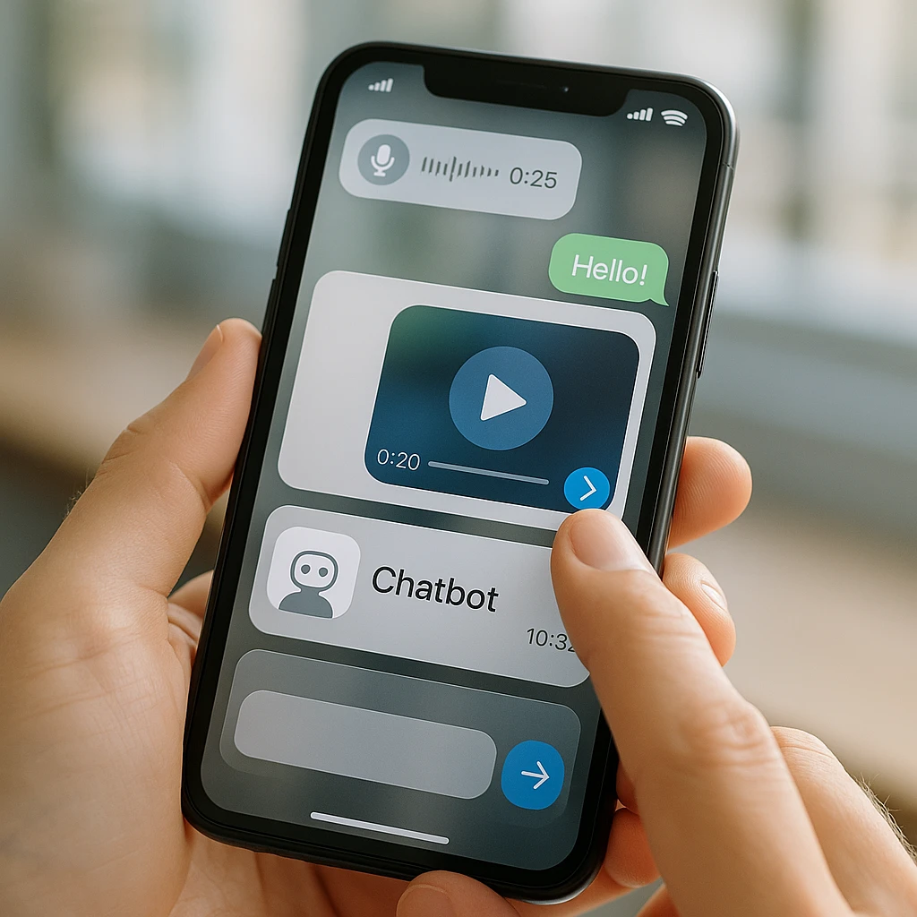 Forwarding a Telegram video to a downloader bot on a phone